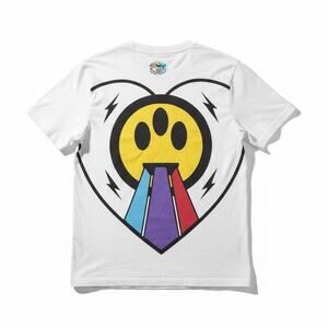 Barrow Heart Rainbow Logo White Cotton Graphic Streetwear T-Shirt Men's Large